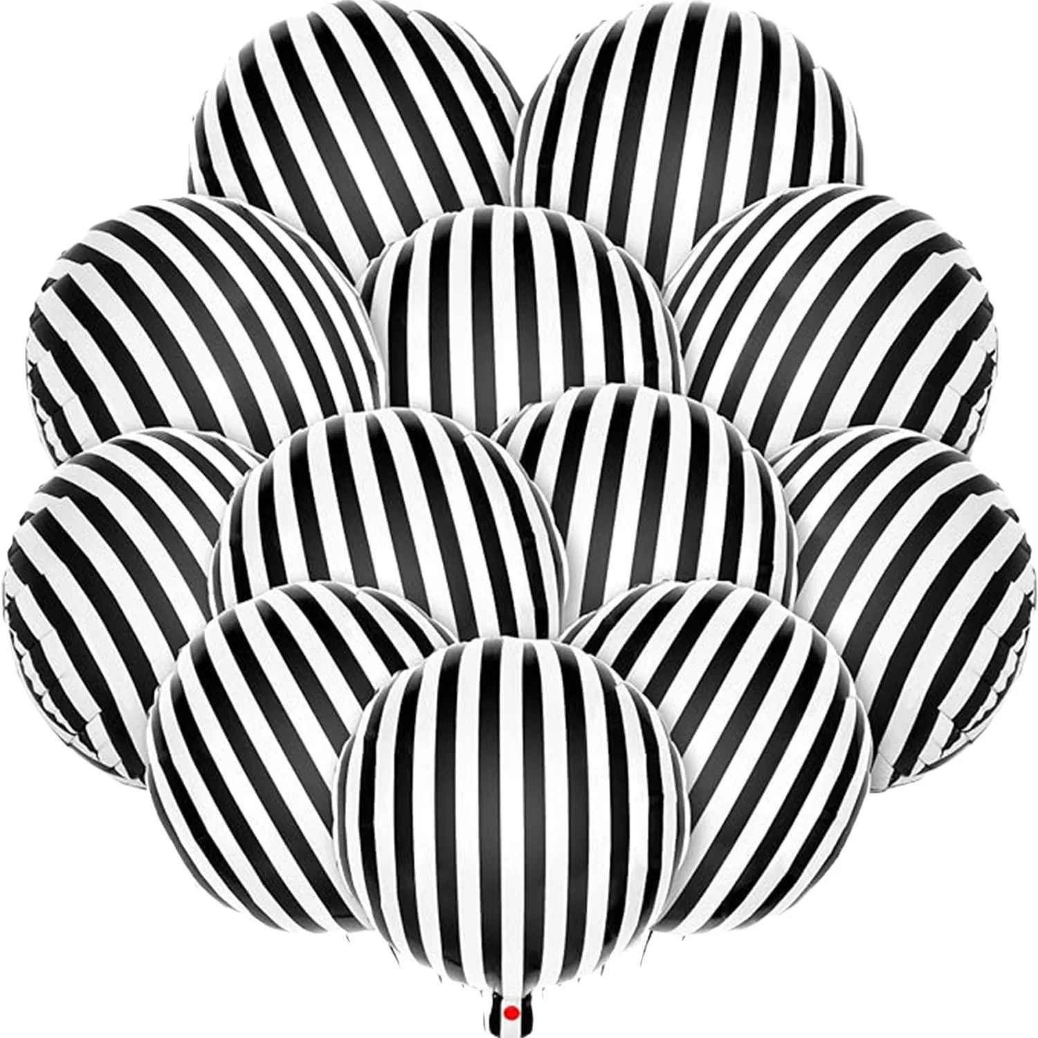 10 pieces of 18 inch black and white striped circus balloons for birthday party, Halloween holiday photo party, balloons