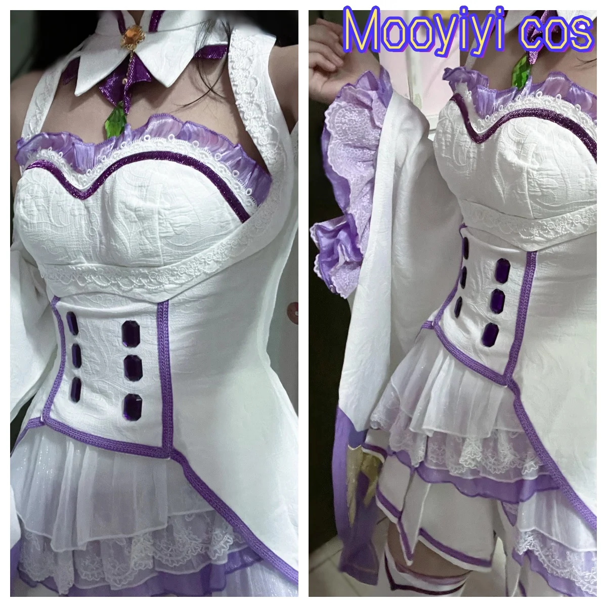 جديد إميليا تأثيري حلي هالوين عيد الميلاد لعب الأدوار حفلة كوميدية S-XL عالم مختلف من صفر إميريا لوليتا رائع