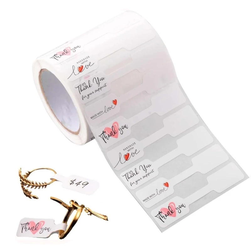 

500Pcs/Roll Jewelry Price Sticker Portable Jewelry Hangtags Paper Necklace Earring Ring Sticker Labels for Pricing Display