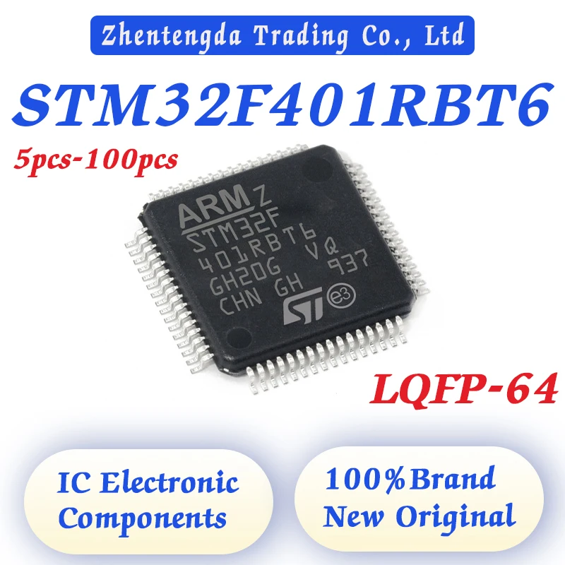 

5-100pcs New STM32F401RBT6 STM32F401 STM32F4 STM32F STM32 STM STM32F401RB MCU LQFP-64 IC Chip