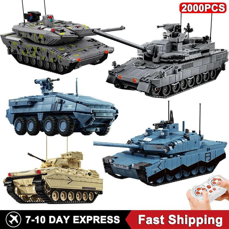 Military ww2 classic Tank Model 2035pcs Building Blocks Children Toys KF51 Armored Cars Soldier Figures Army Bricks Toys for Boy