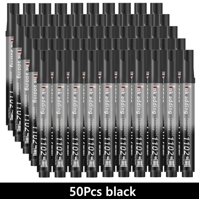 1/10/100pcs 2mm Red Blue Ink Black Permanent Marker Pens, Fine Tip, Waterproof, Quick Drying Drawing Pens Wood Stone Metal Glass
