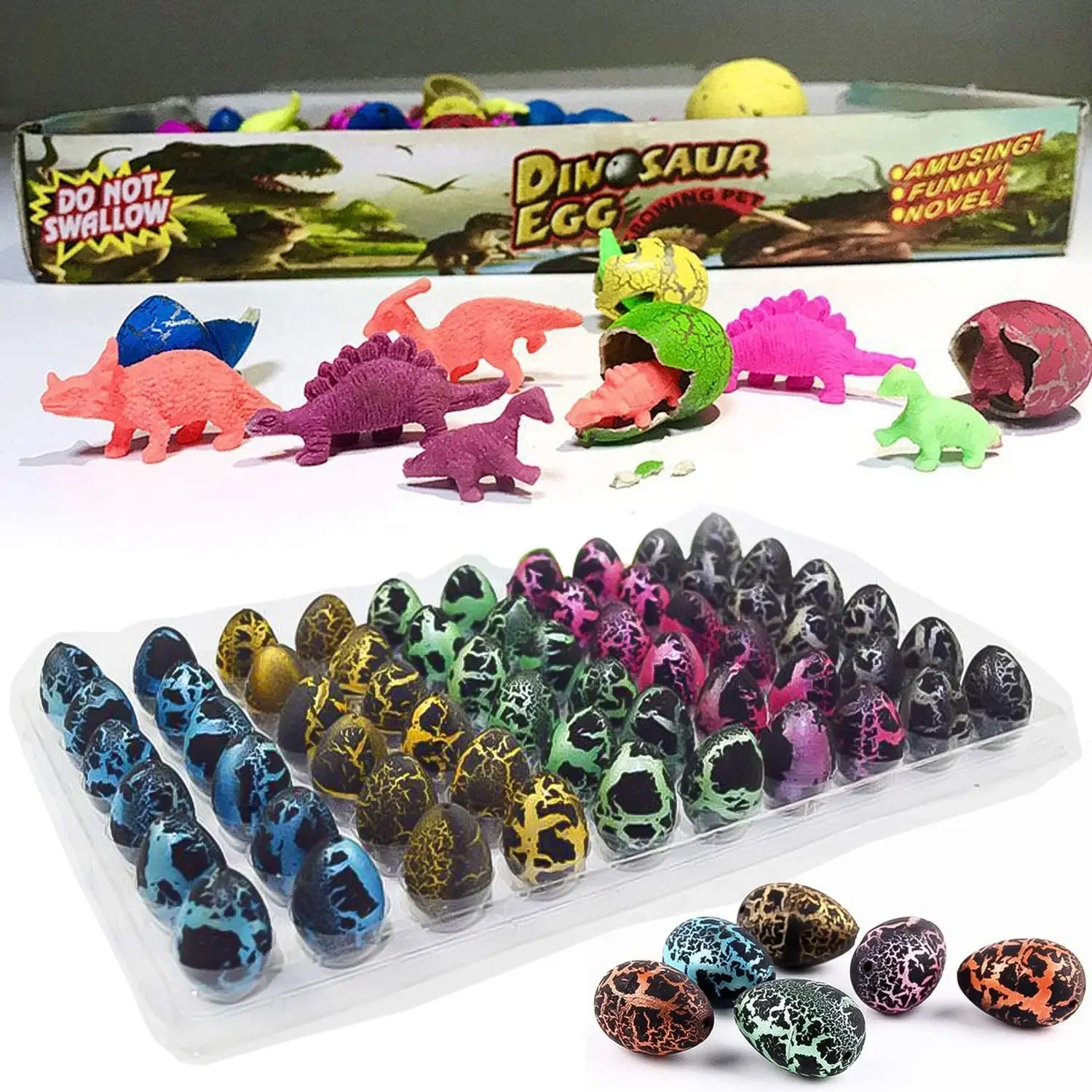 Creative Water Grow Egg Breeding Soak in Water to Hatch Dinosaur Eggs Cartoon Animals Models Educational Children Toys Gift