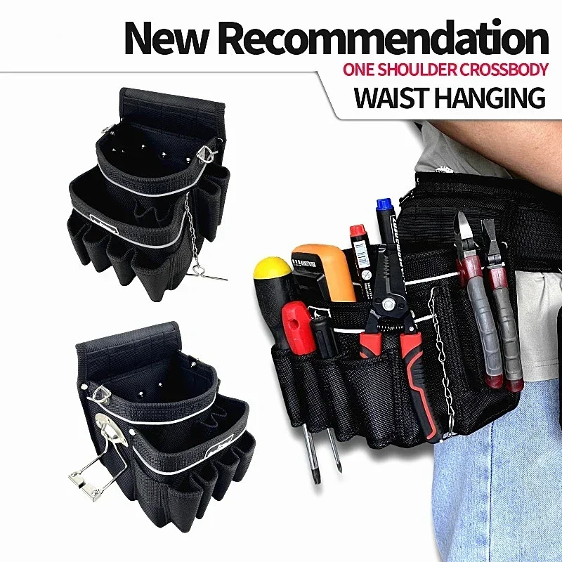 Tool Bag, Single Shoulder Crossbody Waist hanging Dual Purpose Structure, Multifunctional Reinforcement, And Large Capacity