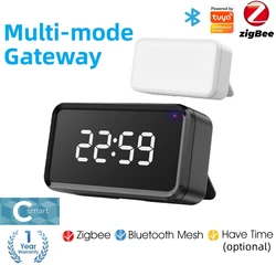 Tuya inteligentna bezprzewodowa Multi-mode Gateway mostek z wyświetlaczem czasu ZigBee Bluetooth siatka Hub obsługuje inteligentne życie aplikacji Alexa Google