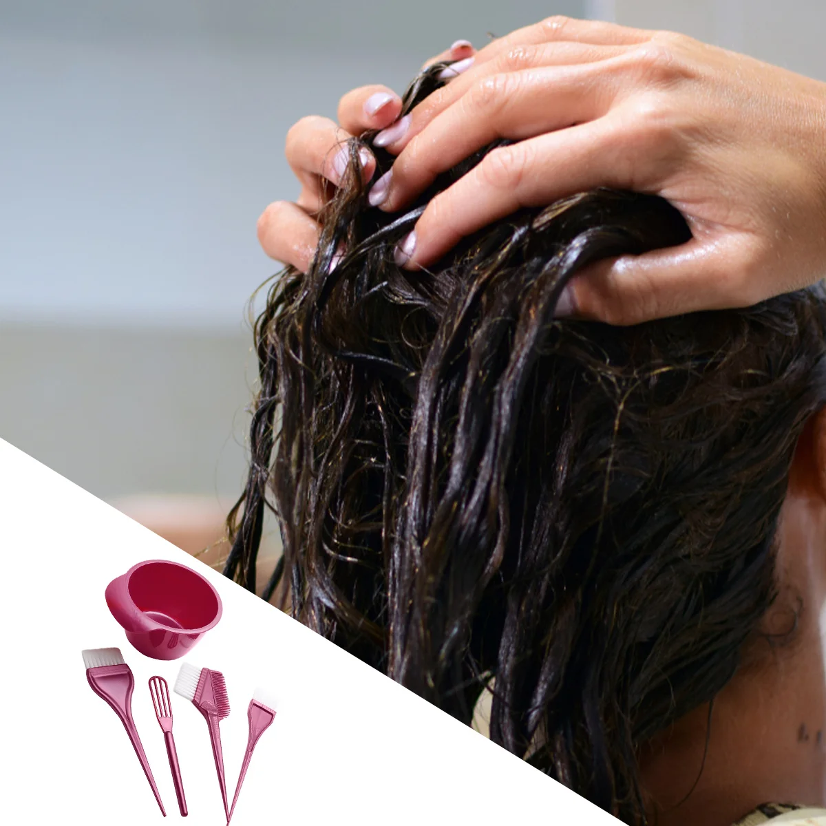 

1 set Coloring Kit Tools For Long Short Curly Straight Hair Includes Mixing Tint Bowl Dye Cream Stirrer Brush Comb