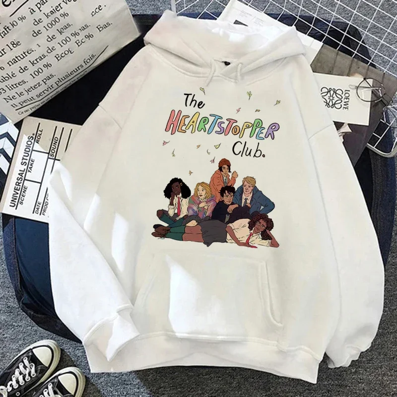 Streetwear Print Heartstopper Hoodies Women's Nick and Charlie Romance Cartoon Rainbow Fashion Sweatshirts Unisex Top Clothing