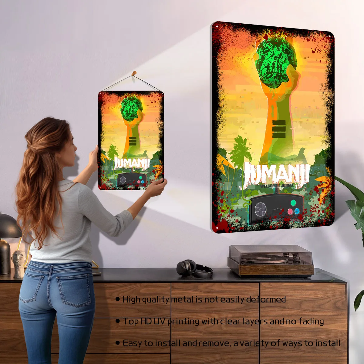 Jumanji ملصق لعبة صفيح تسجيل غرفة نوم الديكور غرفة المعيشة ديكور الرجال علامات معدنية مخصصة لتزيين غرفة الألعاب #2