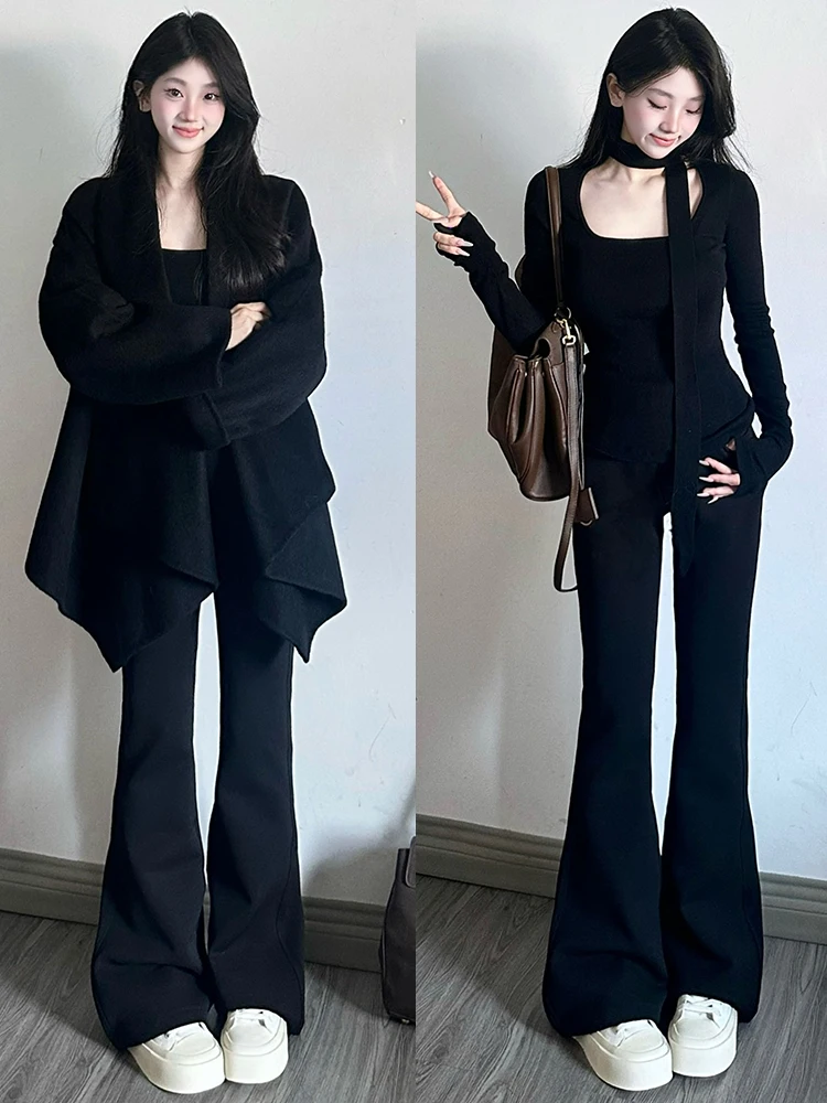 

Брюки для йоги с высокой талией, женские весенне-осенние повседневные расклешенные спортивные эластичные дышащие удобные нейлоновые женские брюки