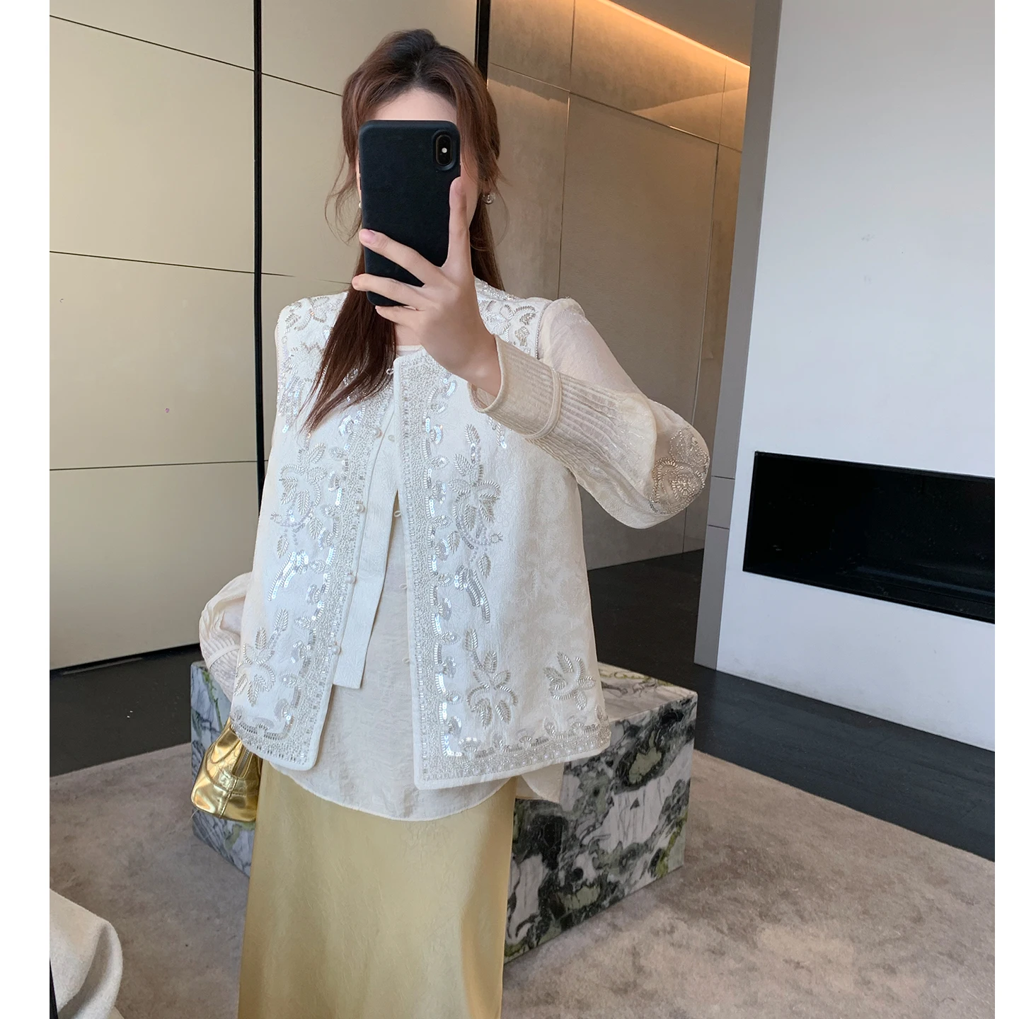 

New Chinese Sle Heavy Embroidery Women's Vest Spring 2026 Luxury Slimming High-End Vintage Personali Jaet