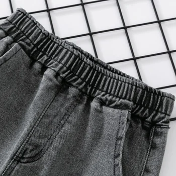 Boys Elastic Waist Jeans 5 Boys Denim Pants Elastic Waist Trousers Spring Autumn Pocket Jeans Teenager Kids Boys Fashion Sports Casual Clothes 2-12 Years 5