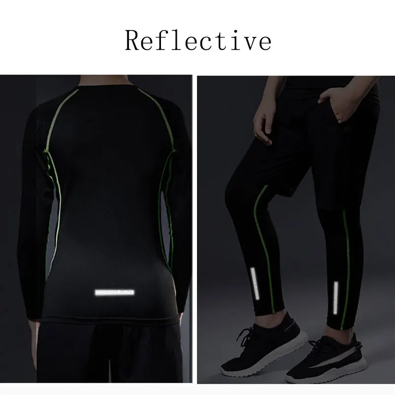 مجموعات رياضية للأطفال ملابس داخلية حرارية مضغوطة تي شيرت بأكمام طويلة وسراويل للياقة البدنية وكرة السلة وكرة القدم والجيم ملابس رياضية #5