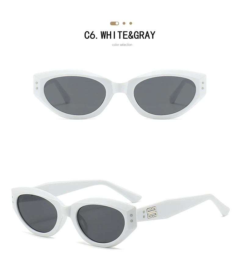 Cat-Eye-Sonnenbrille für Damen und Herren, UV400, Designer-Stil, Rokoko-Spionage, modische Luxus-Designermarke Jennie Korea – Detail 14