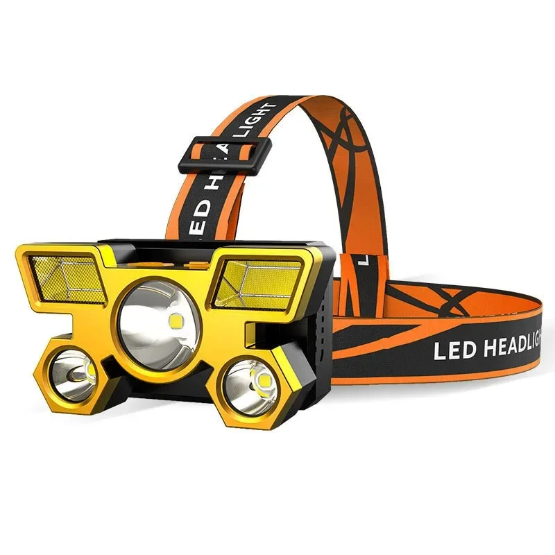 5LED Bright Headlamp Rechargeable Waterproof Adjustable 4Modes Lightweight for Outdoor Camping Running Hiking