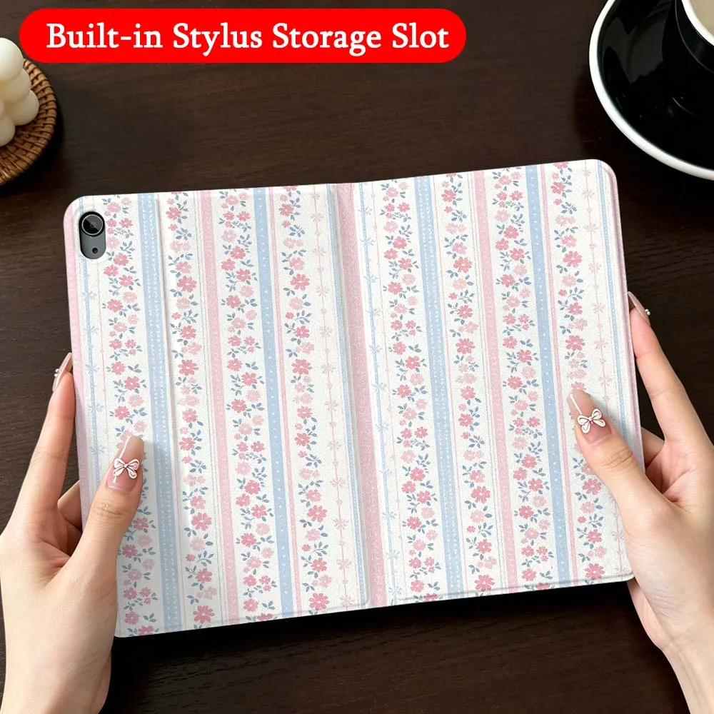 

Creative Striped Sardine Case For iPad Mini Pro Air 5 6 7 8 9 11 9.7 7.9 10.9 13 12.9 inch Folding Automatic Sleep/Make Tablet