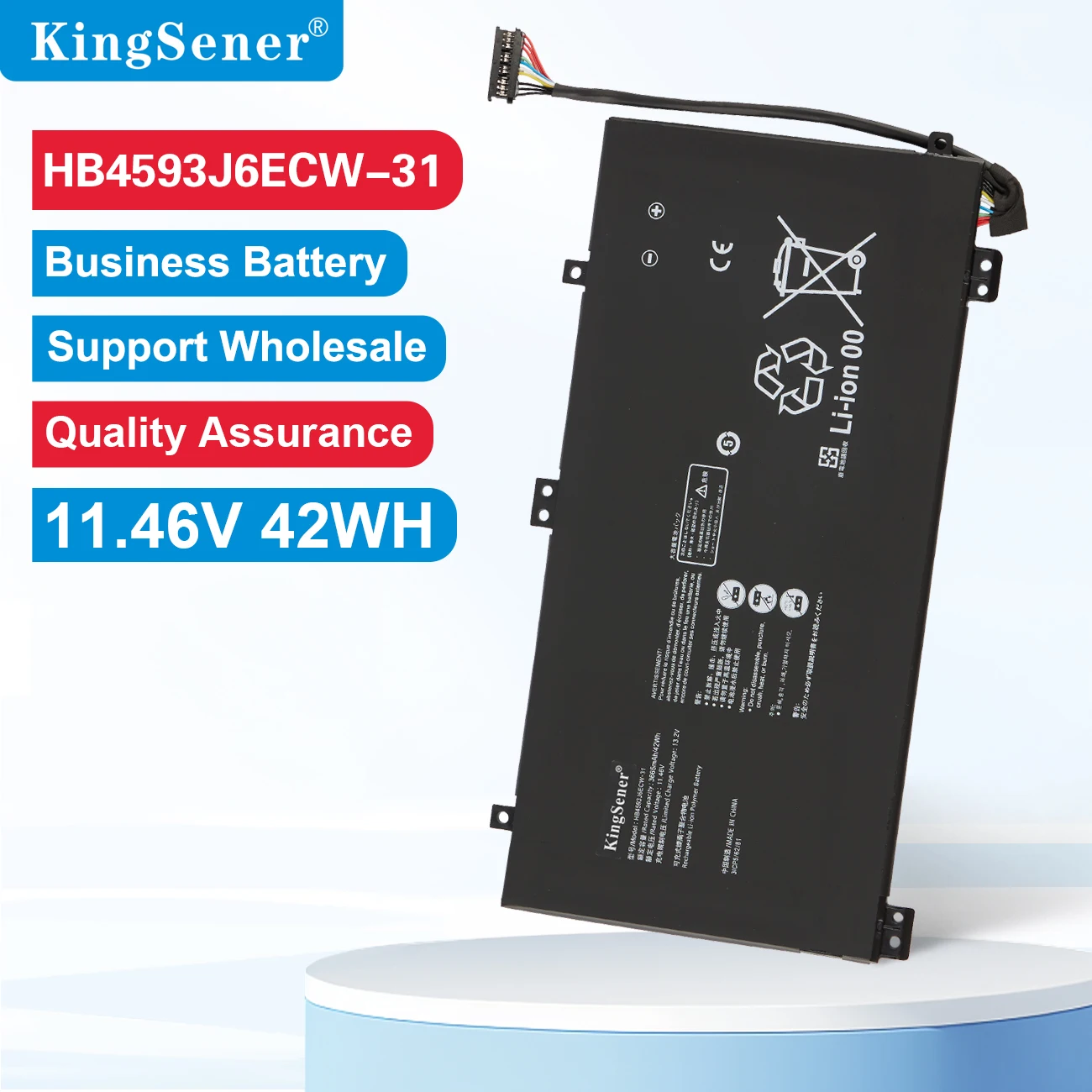 

Аккумулятор KingSener для ноутбука Huawei Matebook 13 HB4593J6ECW-31 WRTB-WFH9L 11,46 V 3665mAh 42WH