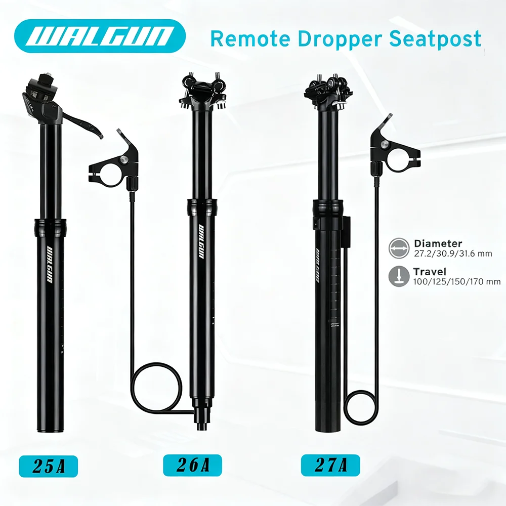 

WALGUN MTB Telescopic Seatpost Dropper Adjustable Seat Post 27.2 30.9 31.6 Manual Remote Control Hydraulic Middle External Cable