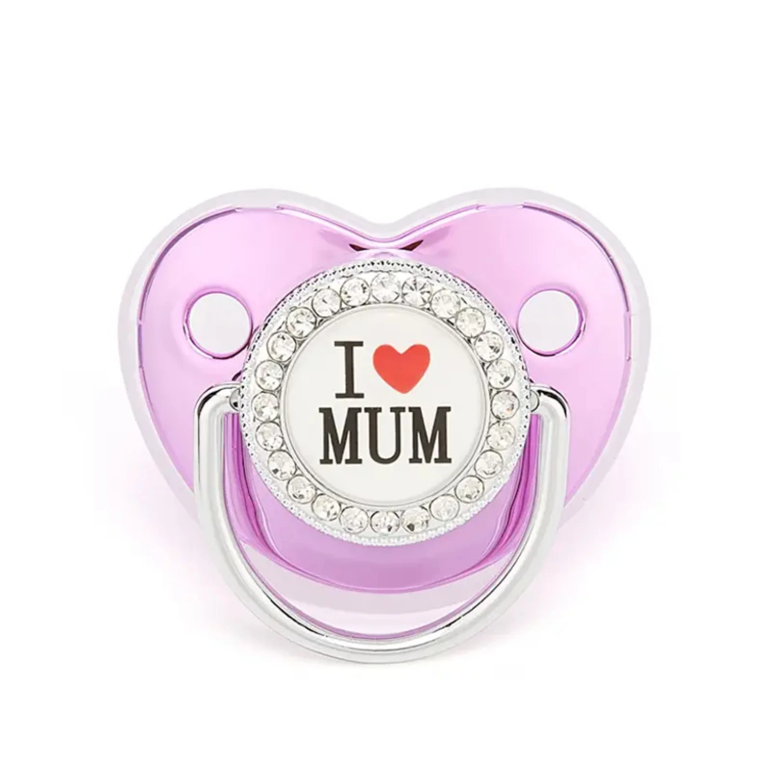 Smooth and Comfortable Hot Sale Silicone Safe Nursing Teeth Baby Pacifier with Dust Cover - Special Edition I Love Mom and Kiss