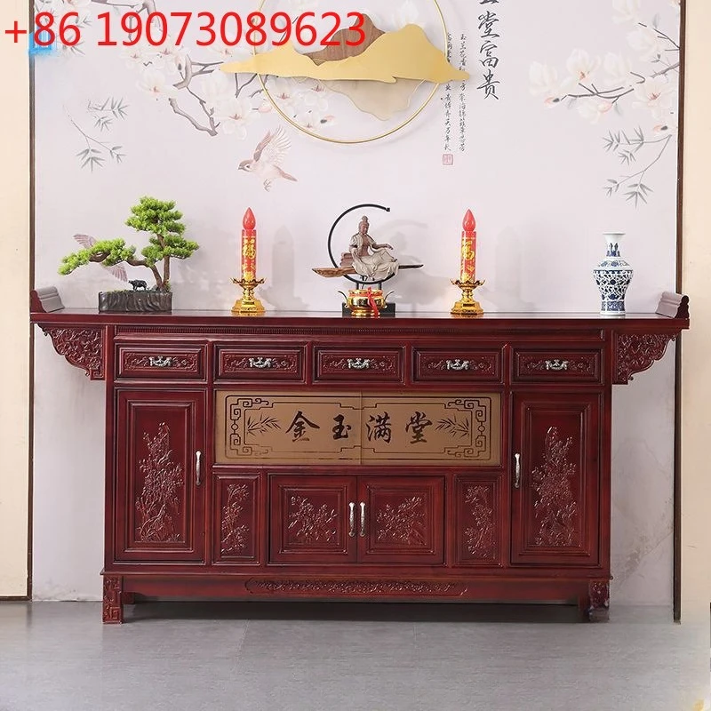 

Modern table Buddhist table set cabinet Shentai incense case rural main hall Chinese solid wood