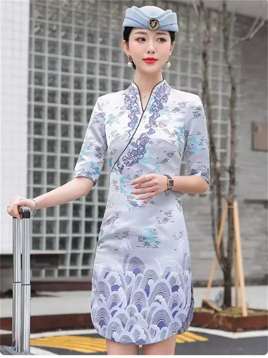 海南航空の客室乗務員の制服、女性用チャイナドレス、プロフェッショナルスーツ