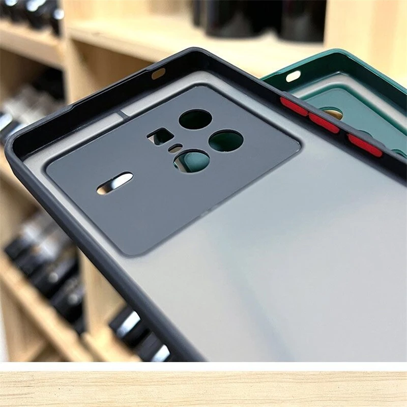 For Vivo X80 Pro Case Stylish Frosted Transparent Phone Cover For Vivo X80 Case Camera Protection Silicone Shockproof Bumper