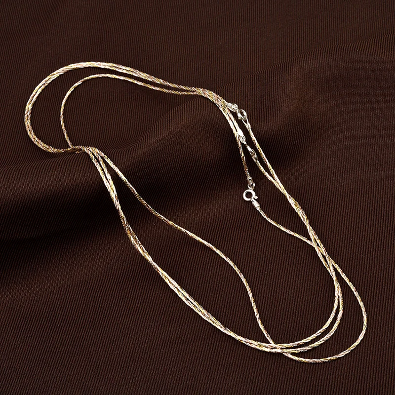 MIQIAO 925 Sterling Silver Necklace Italian Three Braids Chain Woman Trend 2024 Jewelry Choker High Quality