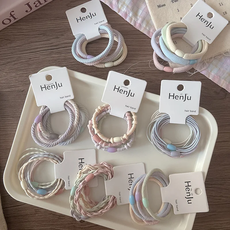 

5pcs/set Sweet Elastic Hair Bands for Children Kids Girls Ponytail Holder Hair Rope Ties Baby Girl Rubber Bands Hair Accessories