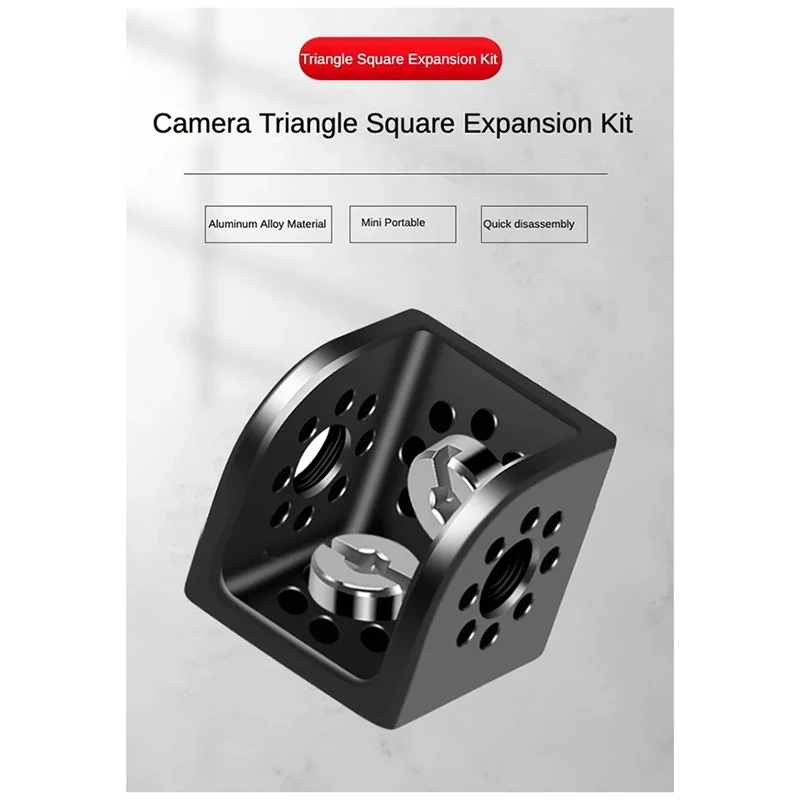 Accesorios de extensión de fotografía cuadrada triangular, adaptador de Monitor de transmisión de imágenes 3/8, soporte para cámara, funda para cámara SLR