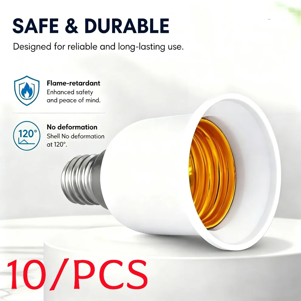 10/PCS E14 To E27 Lamp Holder Adapter AC110V-220V Plastic Socket Converter Bulb Conversion For Home Lighting Wholesale Lamp