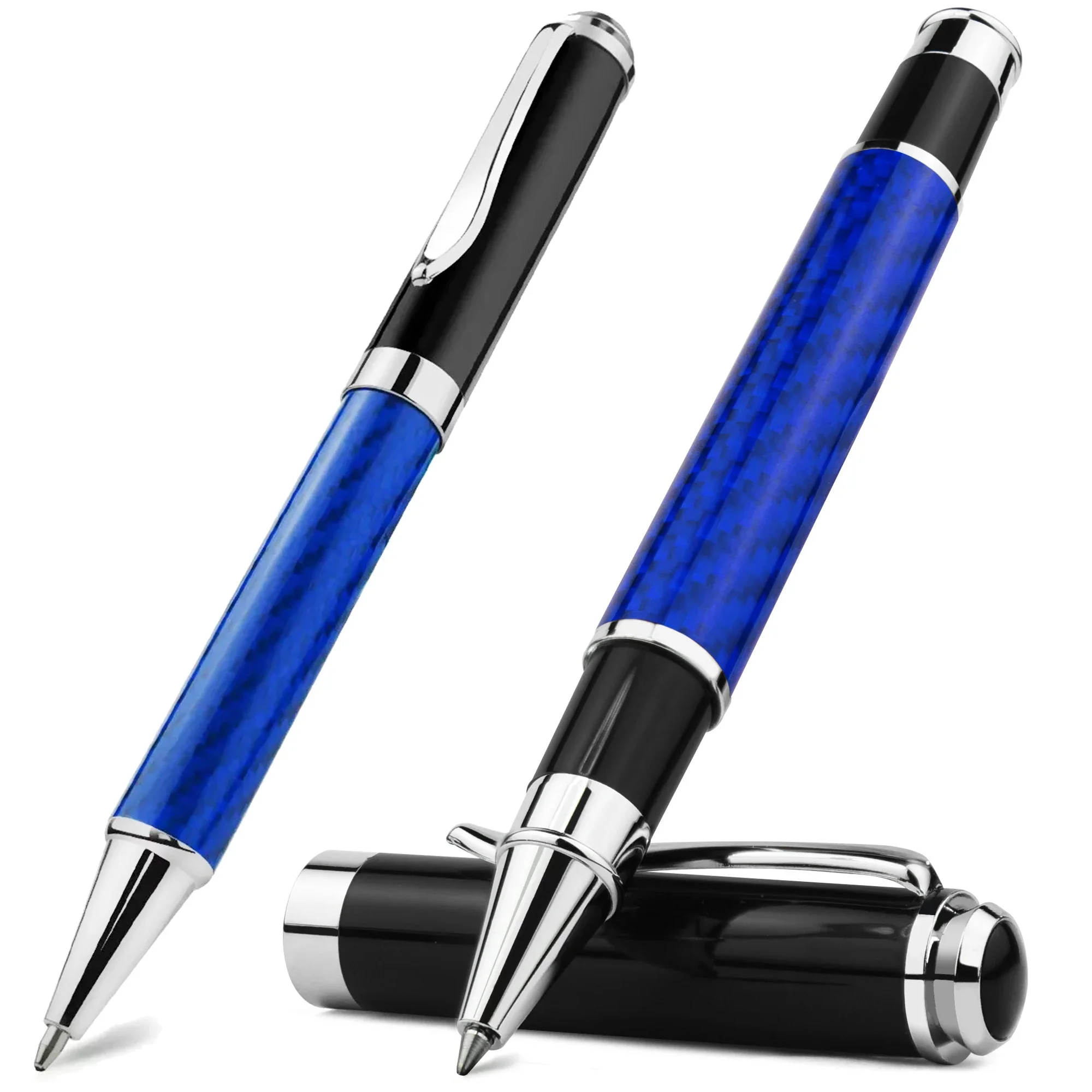 Bolígrafo de firma de fibra de carbono, bolígrafo de tinta de gel de metal de primera calidad, tinta negra de micropunto de 0,5 mm, bolígrafo de escritura suave para oficina