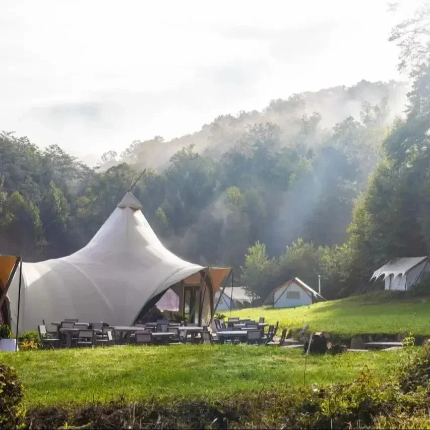 Nordic Teepees Yurts Festival Events Hotel outdoor glamping Fabric Tensile Membrane Eco-Friendly PVC  Family Camping