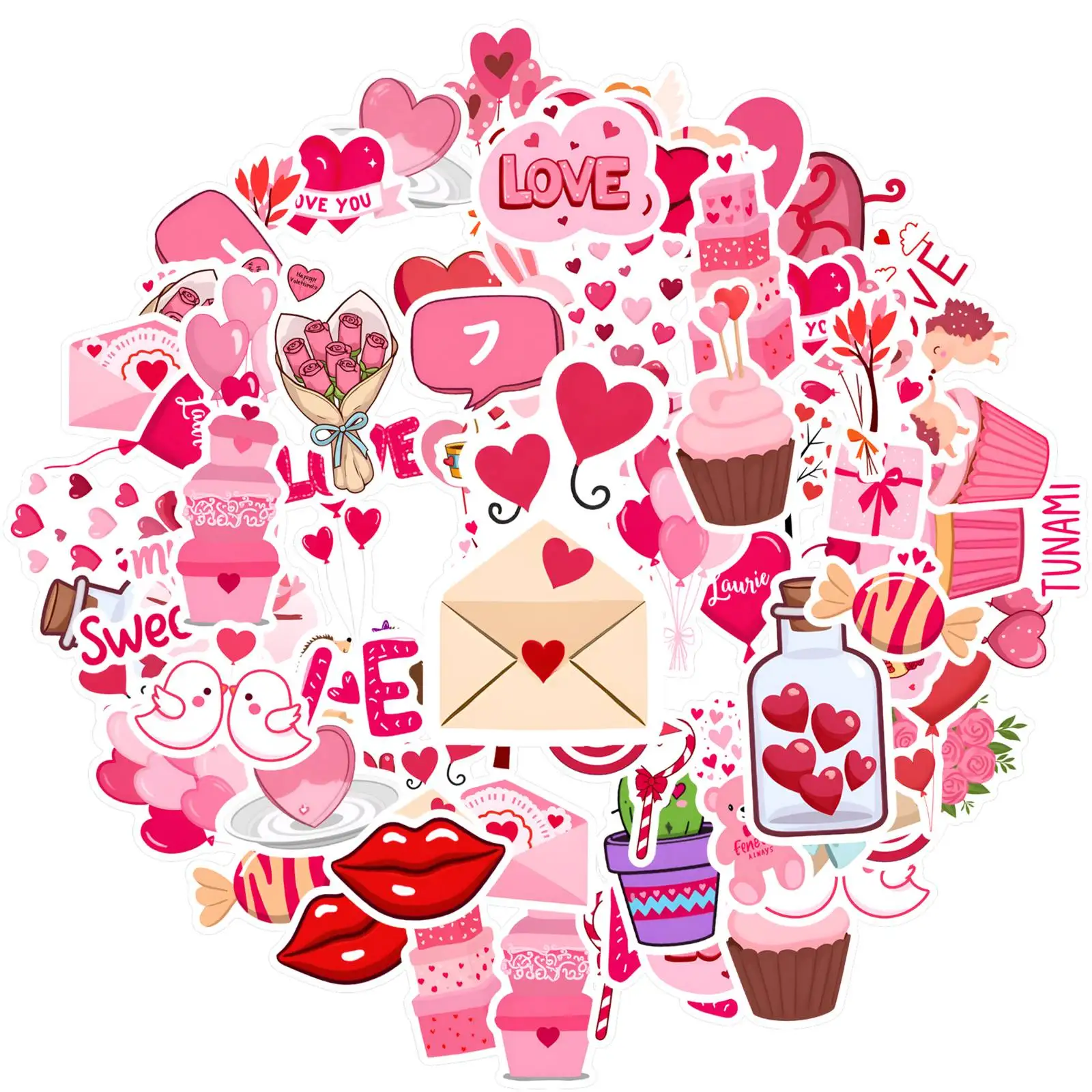 35 قطعة-50 قطعة ملصقات كرتونية رومانسية حلوة ملصقات حلوة للجيتار DIY لوح التزلج المحمول الأمتعة DIY بها بنفسك #2