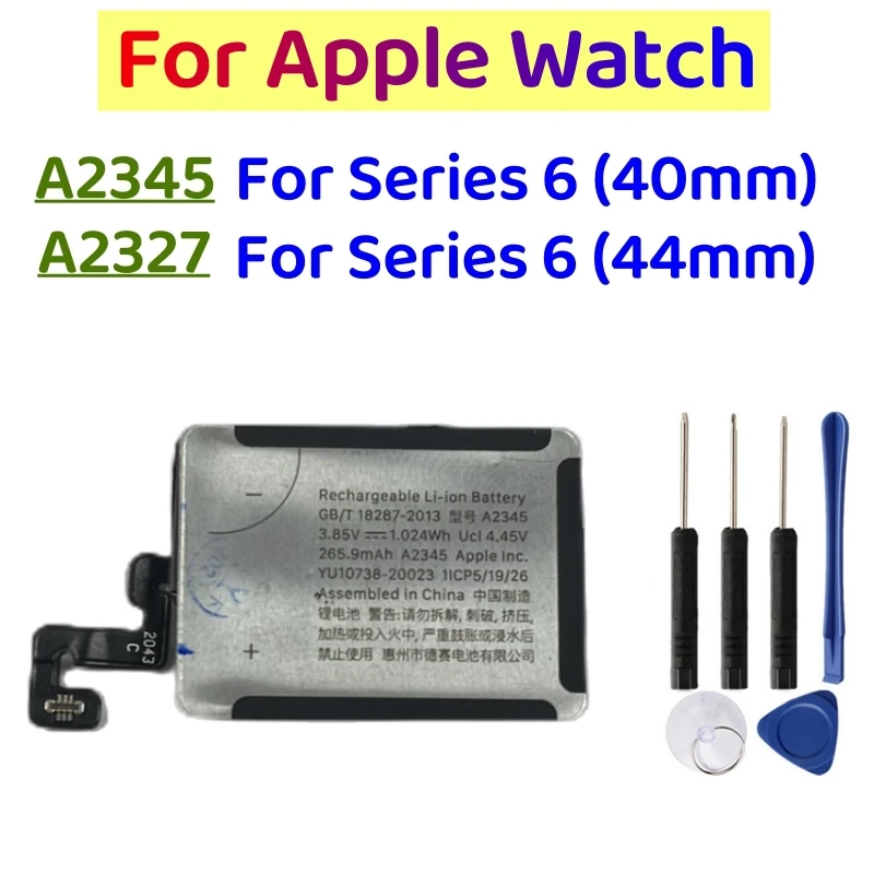 A2345 A2327 Replacement Battery For A2345 For Series 6 40mm, A2327 For Series 6 44mm Smart Watch Battery + Free Tools