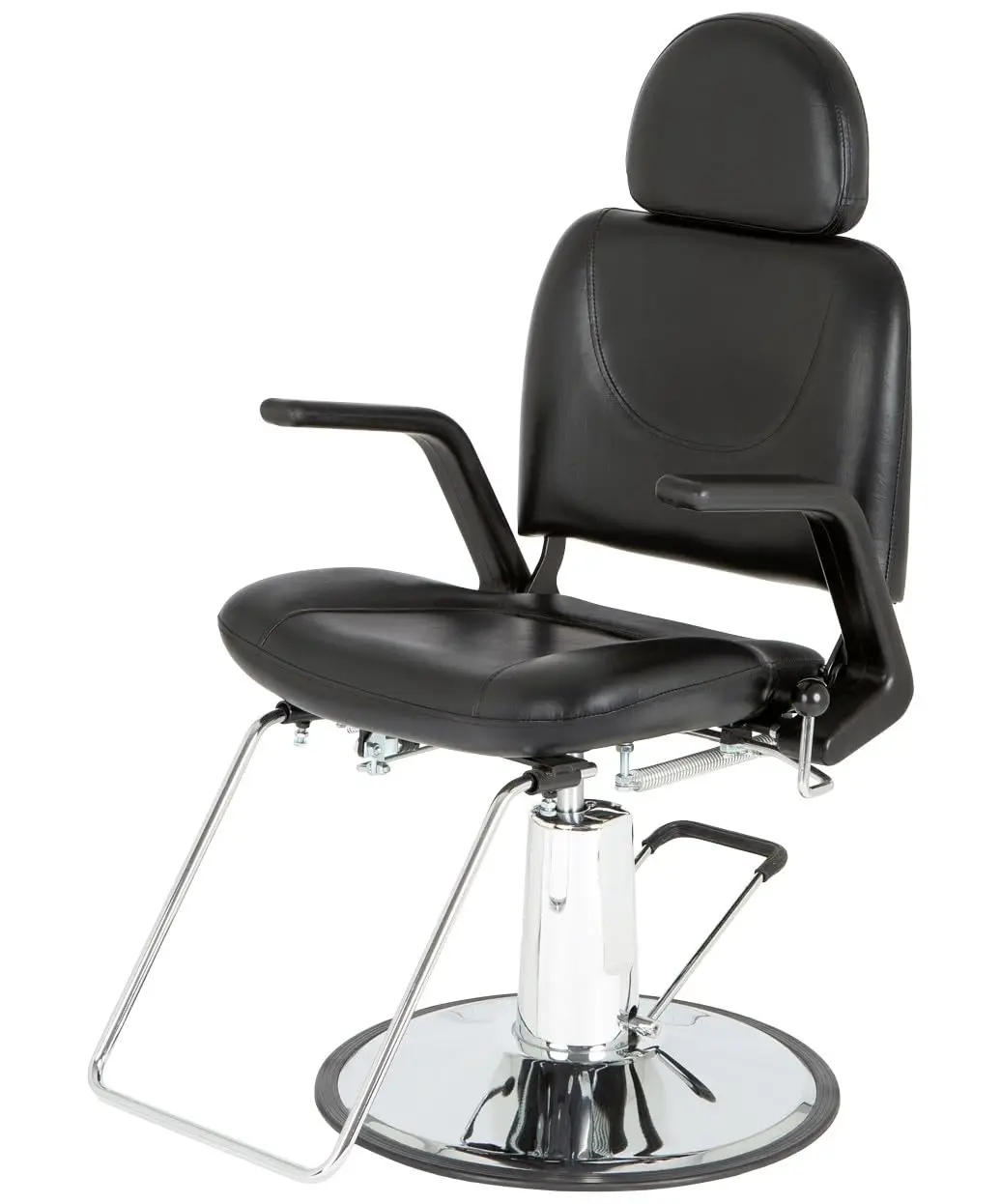

All-Purpose Hydraulic Reclining Salon Chair Adjustable Headrest 150° Recline Chrome Base Customized