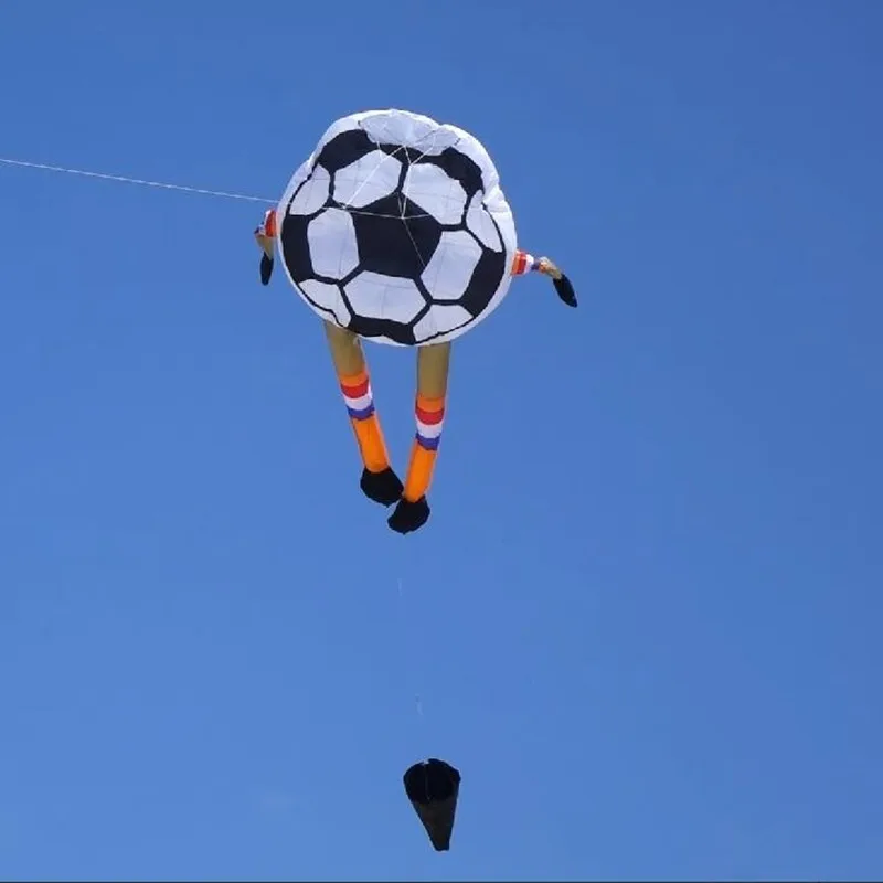 Frete grátis 2m grandes pipas de futebol voando polvo carretel de pipa ripstop náilon kevlar parapente diversão ao ar livre esportes pipa spinner