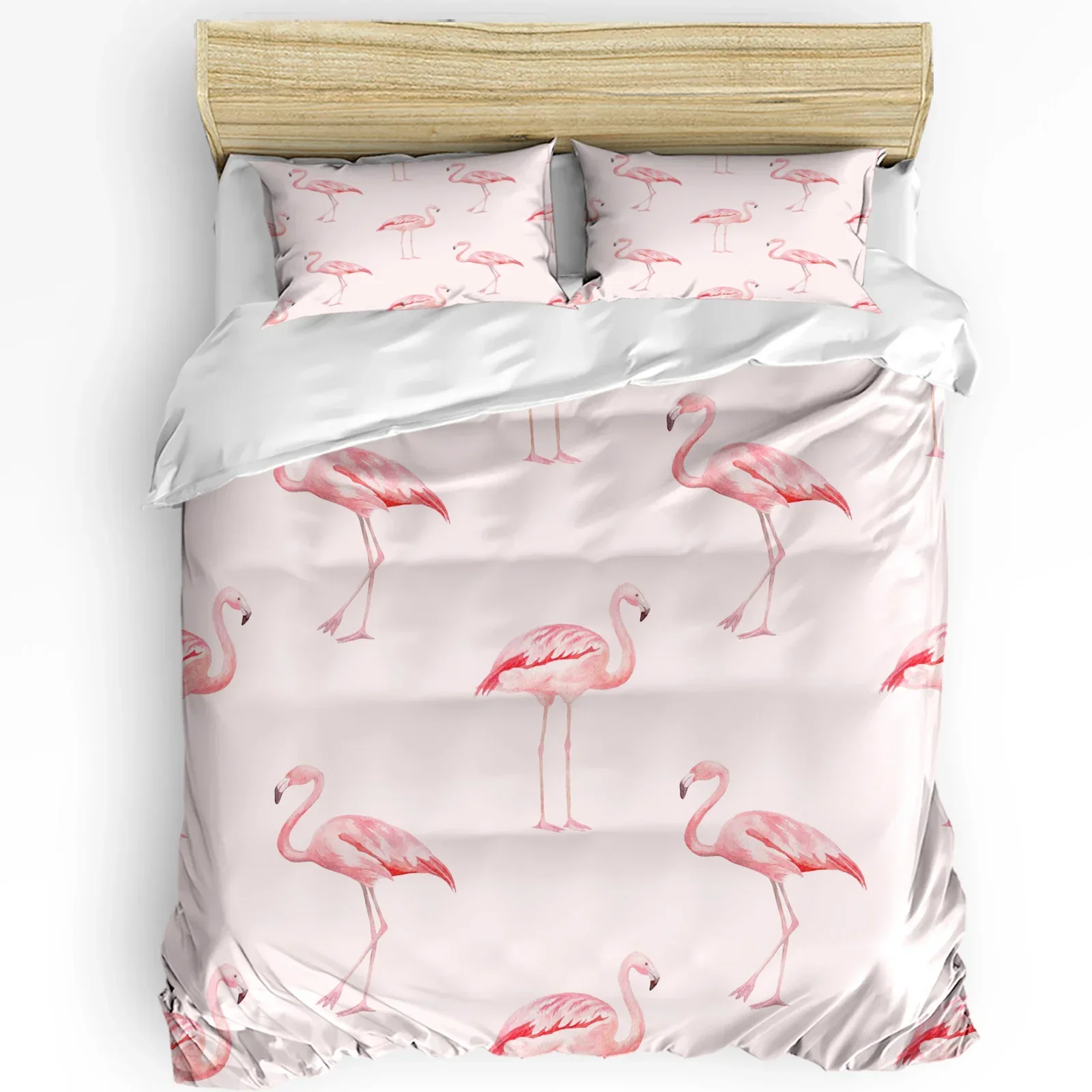 

Nordic Style Pink Flamingo Duvet Cover Bed Bedding Set Home Textile Quilt Cover Pillowcases Bedroom Double Bedding Set No Sheet