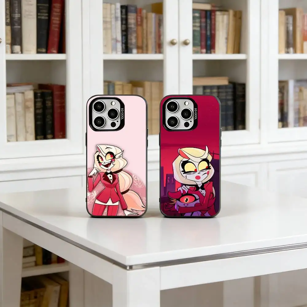 

Hazbin Hotel Charlie Morningstar Phone Case For iPhone 17,16,15,14,13,12,11 Plus,Pro Max,XS,Colored Silver Plated Inside Cover