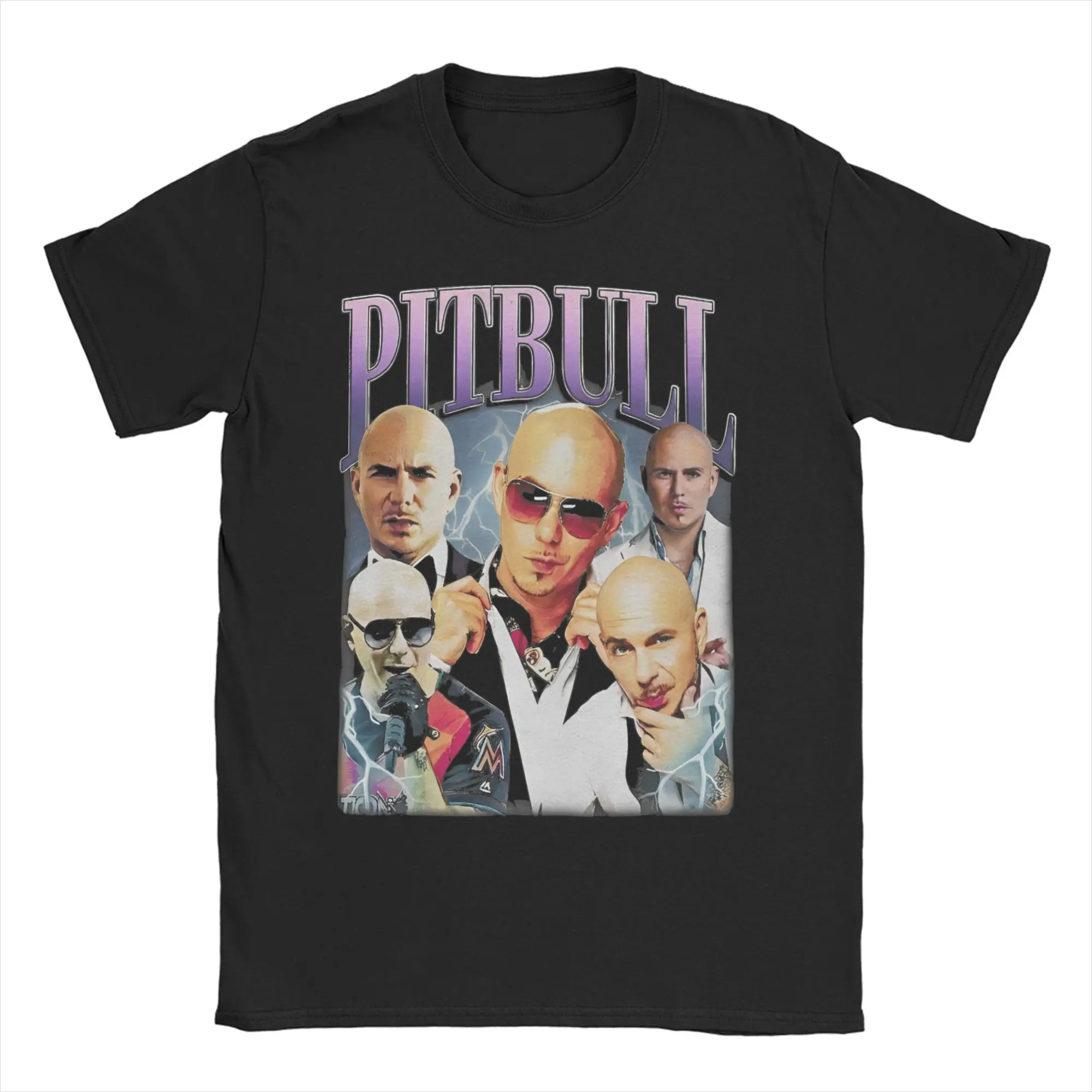

Funny Pitbull Rapper T-Shirt for Men Round Collar Cotton T Shirt Mr Worldwide Short Sleeve Tee Shirt Birthday Gift Clothing
