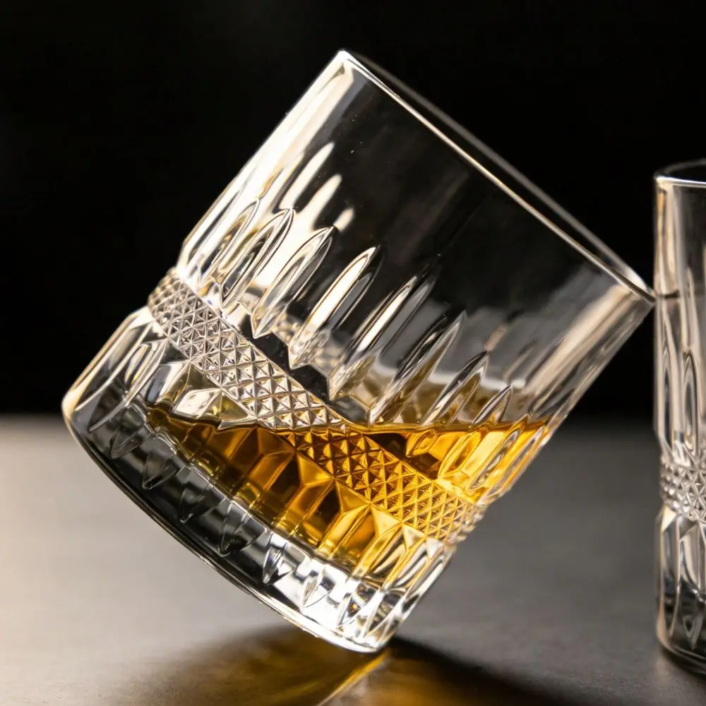 

OZ Premium Whiskey Glasses 6Piece Old Fashioned Glassware, Exquisite Craftsmanship For Scotch, Bourbon, Rum Cocktails, Ideal Fo