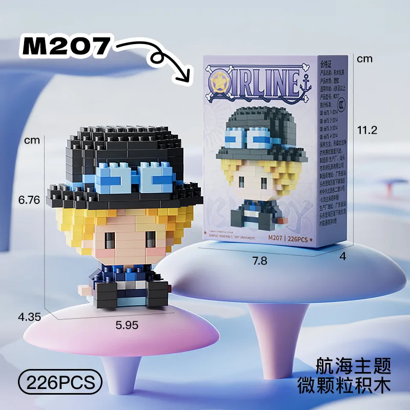Neue ONE PIECE Sonnengott Nika Luffy Micro Action Block Chopper Ace Buggy 3D Anime Modell Bausatz Mini Bausteine Figuren Spielzeug als Geschenk