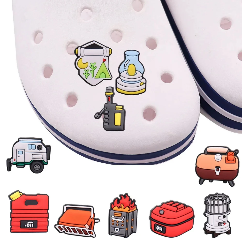 New Arrivals 1pcs PVC Tourist Caravan Machine Shoes Accessories Oil Garden Shoe Decorations Fit Kids Charms Party Gift