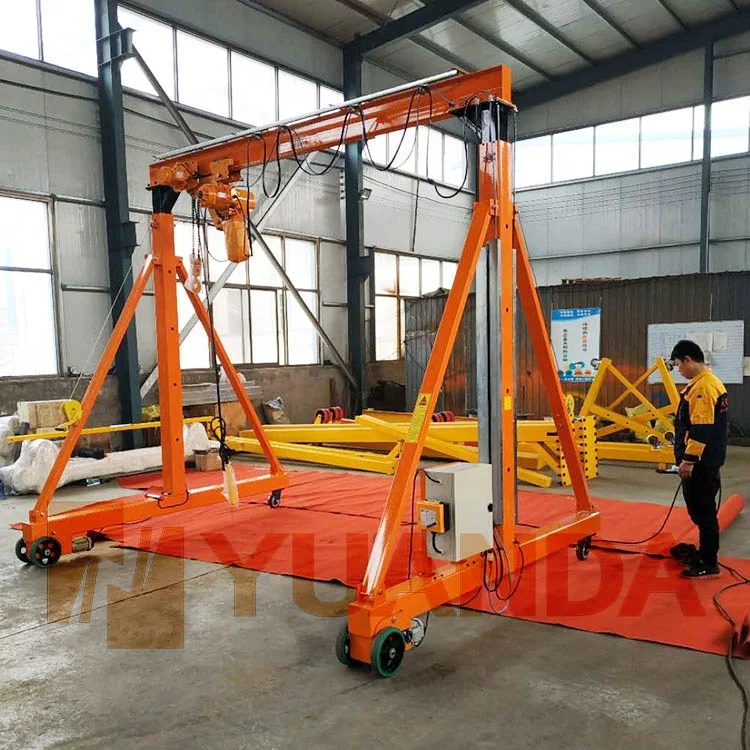 For Workshop mobile 1 2 3 5 8 10 15 20 25 ton electric lift travel mini portal small a frame portable hoist gantry crane with