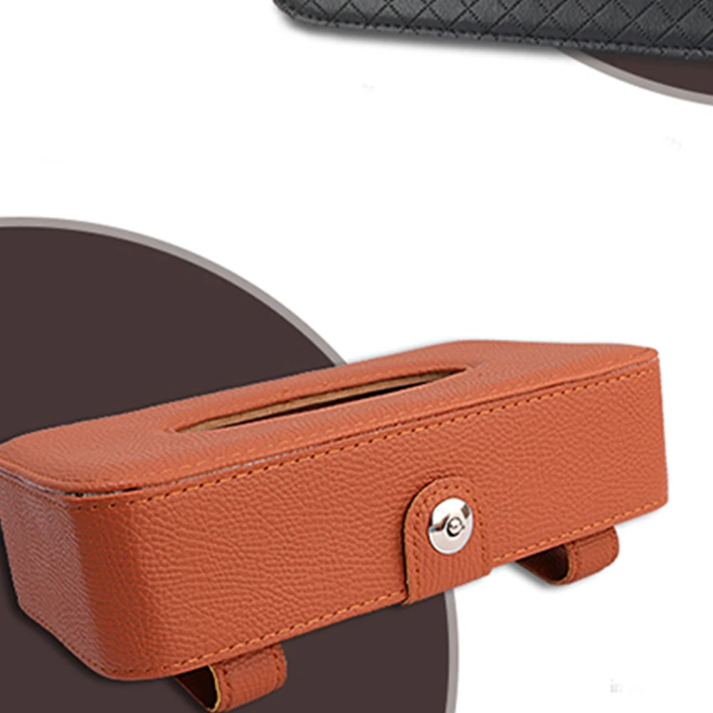 

Car Tissue Box Napkin Holder Vehicle Mounted Paper Container Sturdy Round Edge Easy Replace Storage Driving Home Office