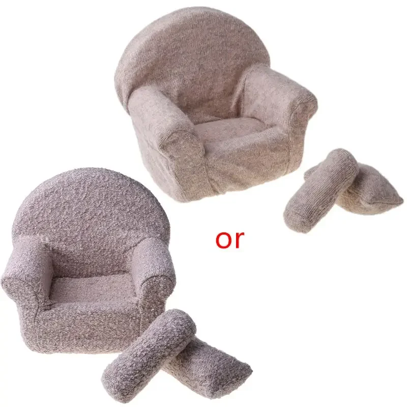 3 Pcs Newborn Photography Props Baby Posing Sofa Pillow Set Infant Photo Chair