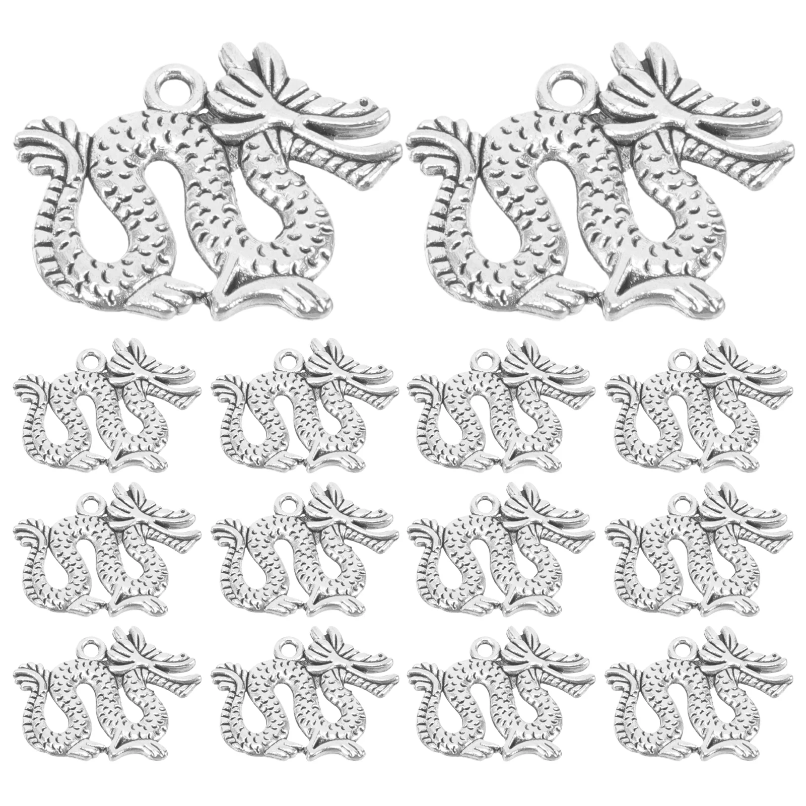 

20 Pcs Dragon Charm Crossing The River Pendant Hanging Good Luck Charms Alloy Vintage Necklace