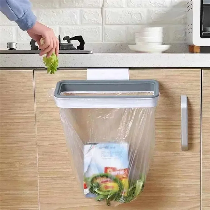 

Trash Garbage Hanging Bag Hanger Durable Rubbish Holder Kitchen Support Cabinet Stand Trash Rack Storage Hanger Organizer