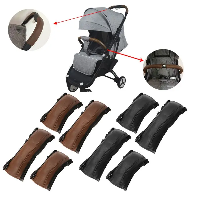 

4pcs/set Pram Stroller Handle Leather Baby Stroller Armrest Protective Case Armrest Covers Baby Stroller Accessories
