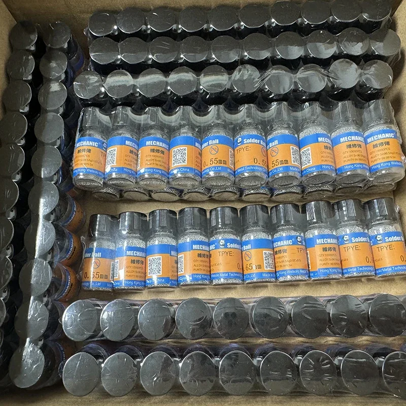 Паяльные шарики MECHANIC XZ10 серии SN63PB37 BGA 10K/бутылка 0,2 мм-0,76 мм, паяльный шар для ремонта печатных плат, реболлинга, переделки