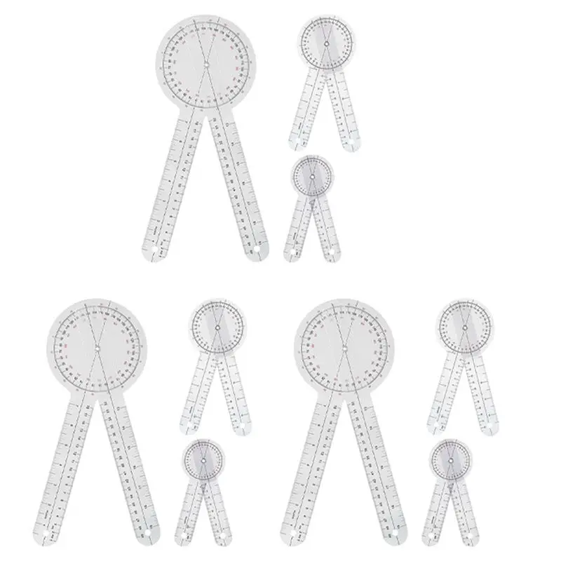 A27F-9-Piece Goniometer 6/8/12 Inch Occupational Therapy Protractor Tool Measuring Angle Ruler 360 Degree Universal