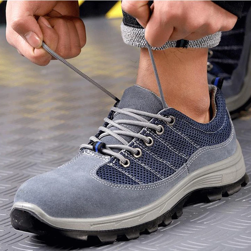 Safety Shoes For Men Male Steel Toe Cap Anti-smash Industrial Work Boots Puncture Proof Indestructible Shoe Breathable Work